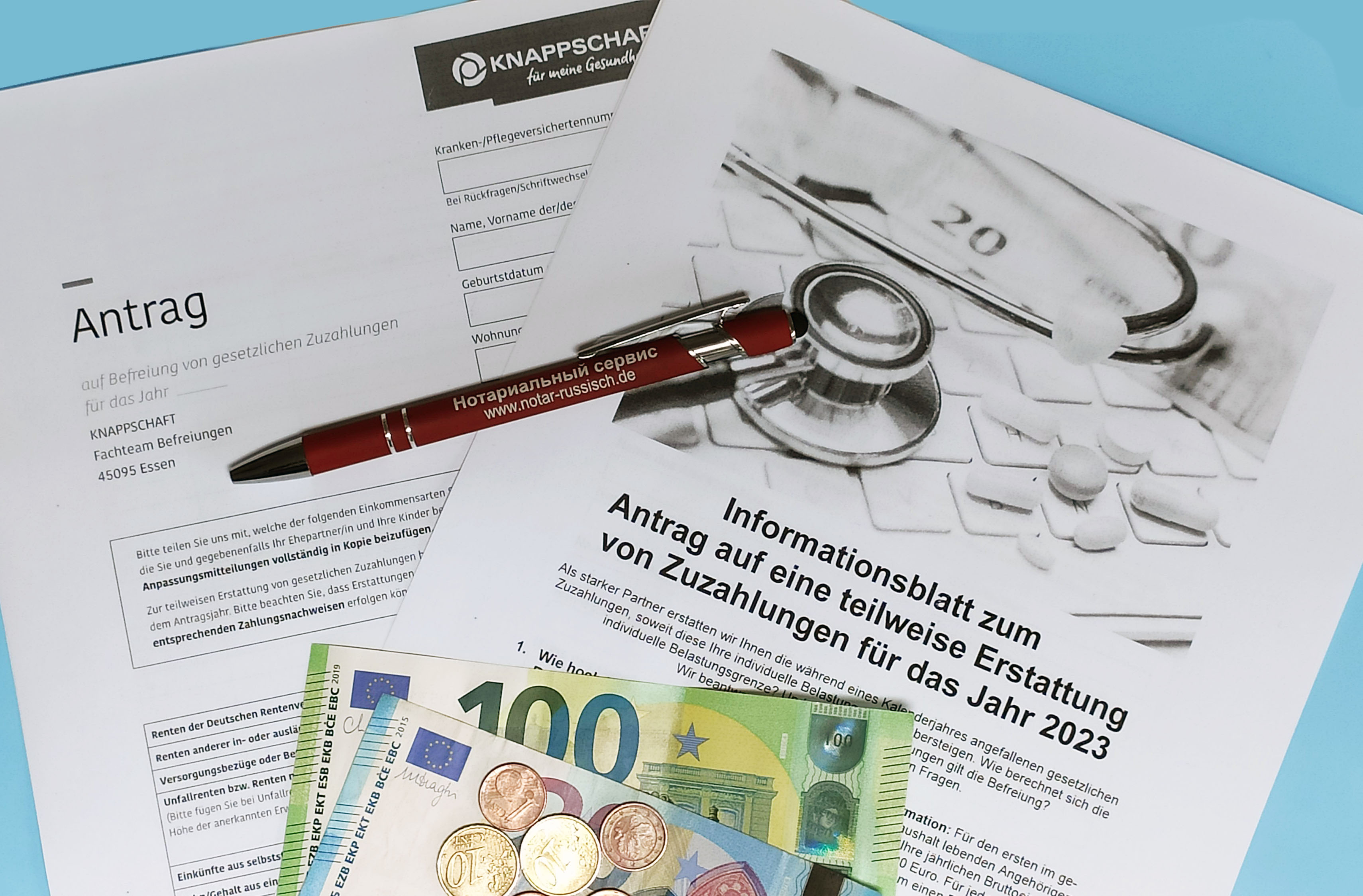 Geld und Antrag
